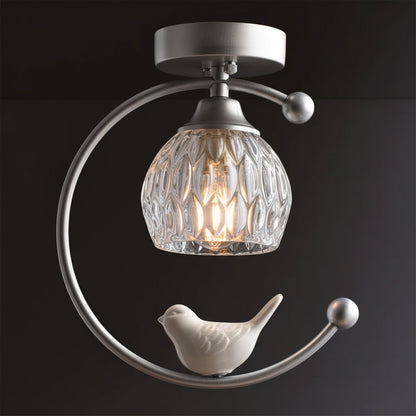 Ceiling Light Fixture with Bird Design