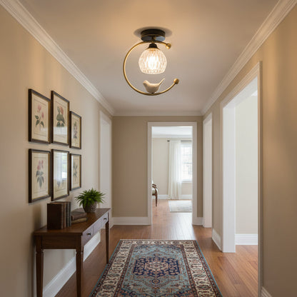 Ceiling Light Fixture with Bird Design