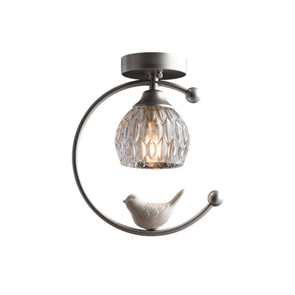 Ceiling Light Fixture with Bird Design