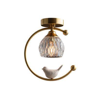 Ceiling Light Fixture with Bird Design