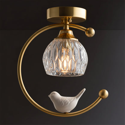 Ceiling Light Fixture with Bird Design