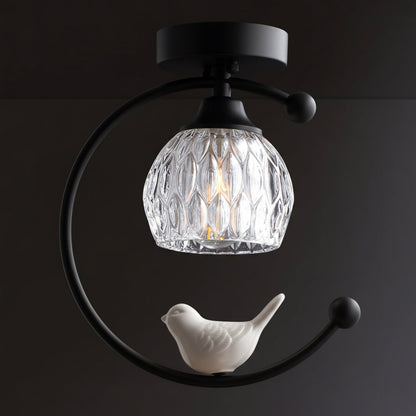 Ceiling Light Fixture with Bird Design
