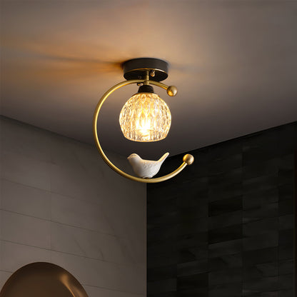Ceiling Light Fixture with Bird Design