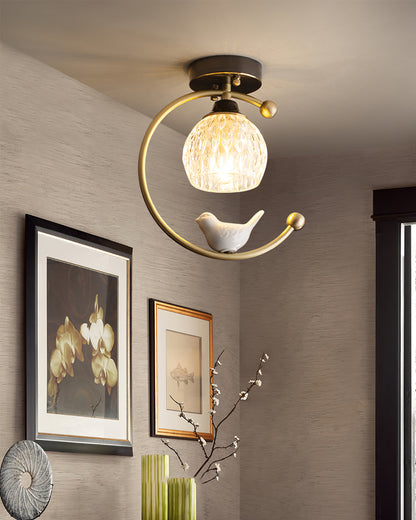 Ceiling Light Fixture with Bird Design