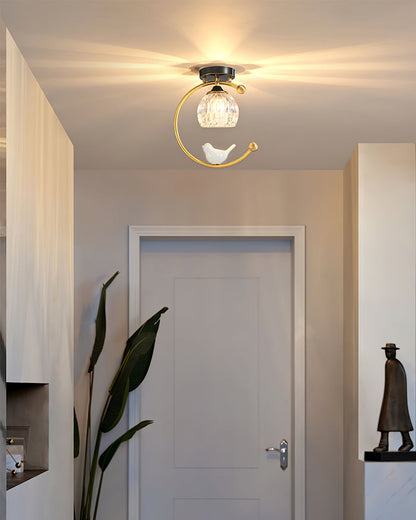 Ceiling Light Fixture with Bird Design