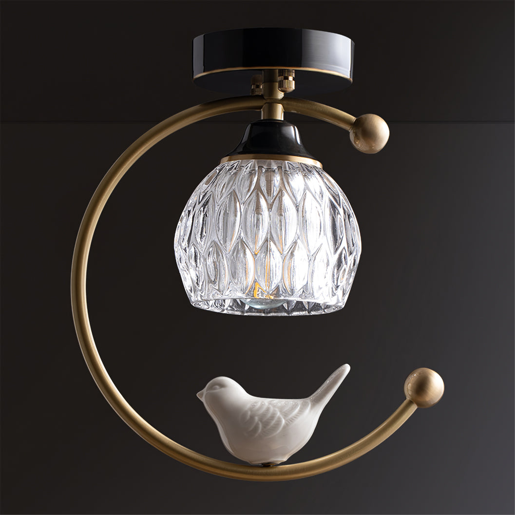 Ceiling Light Fixture with Bird Design