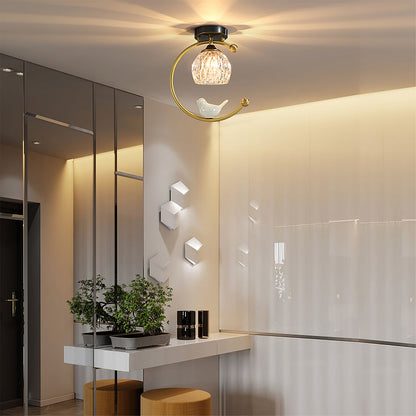 Ceiling Light Fixture with Bird Design