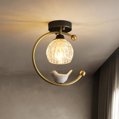 Ceiling Light Fixture with Bird Design