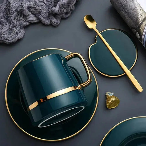 Stylish Ceramic Mug in Gold Finish