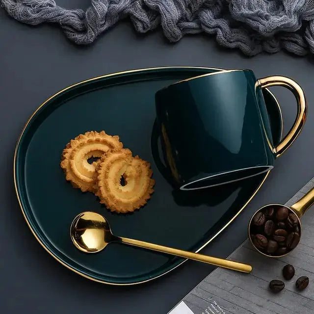 Stylish Ceramic Mug in Gold Finish