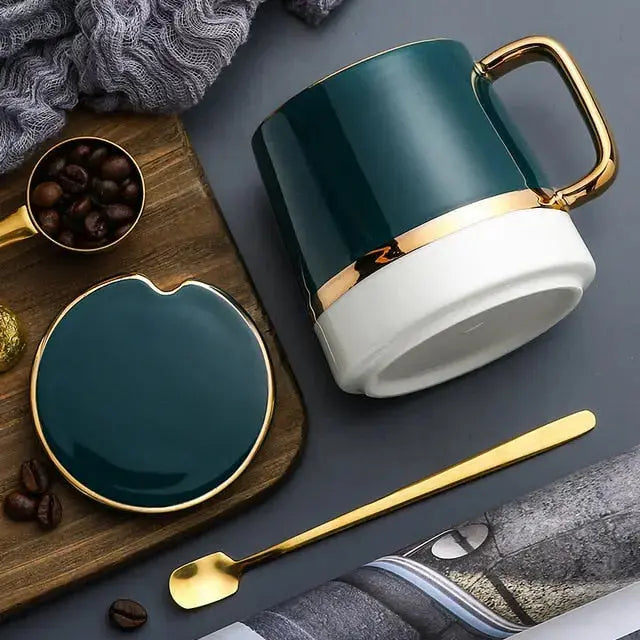 Stylish Ceramic Mug in Gold Finish