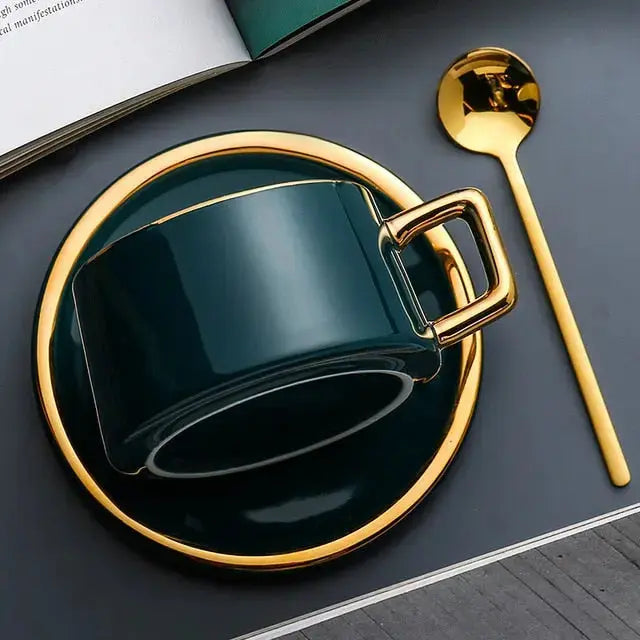 Stylish Ceramic Mug in Gold Finish