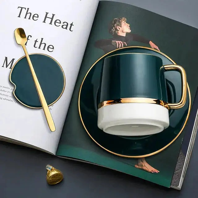 Stylish Ceramic Mug in Gold Finish