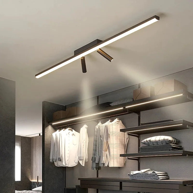 Sleek Black LED Linear Ceiling Lamp for Contemporary Interiors