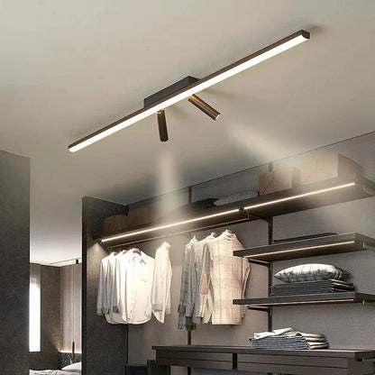 Sleek Black LED Linear Ceiling Lamp for Contemporary Interiors