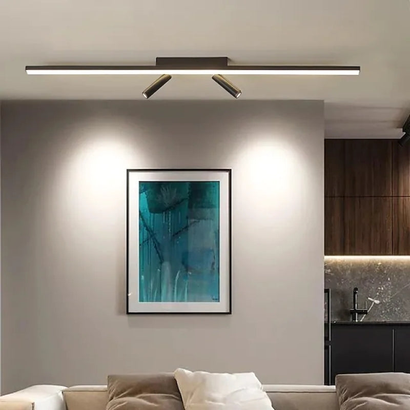 Sleek Black LED Linear Ceiling Lamp for Contemporary Interiors