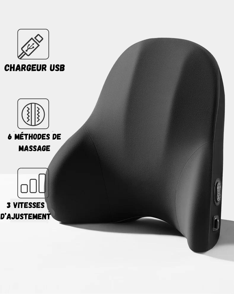 Vibrating Car Massage Seat Cushion with Adjustable Head Support