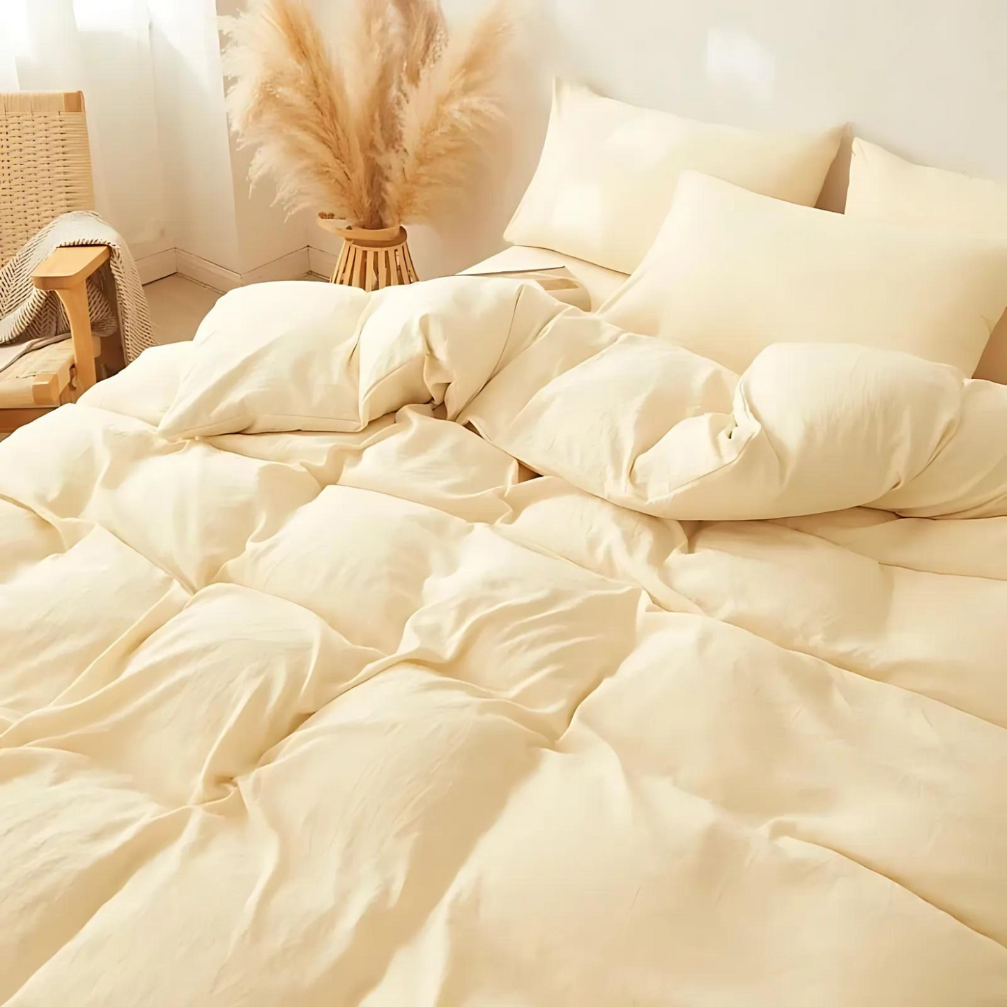 Cotton-Polyester Bedding Set with 400 Thread Count – Various Colors