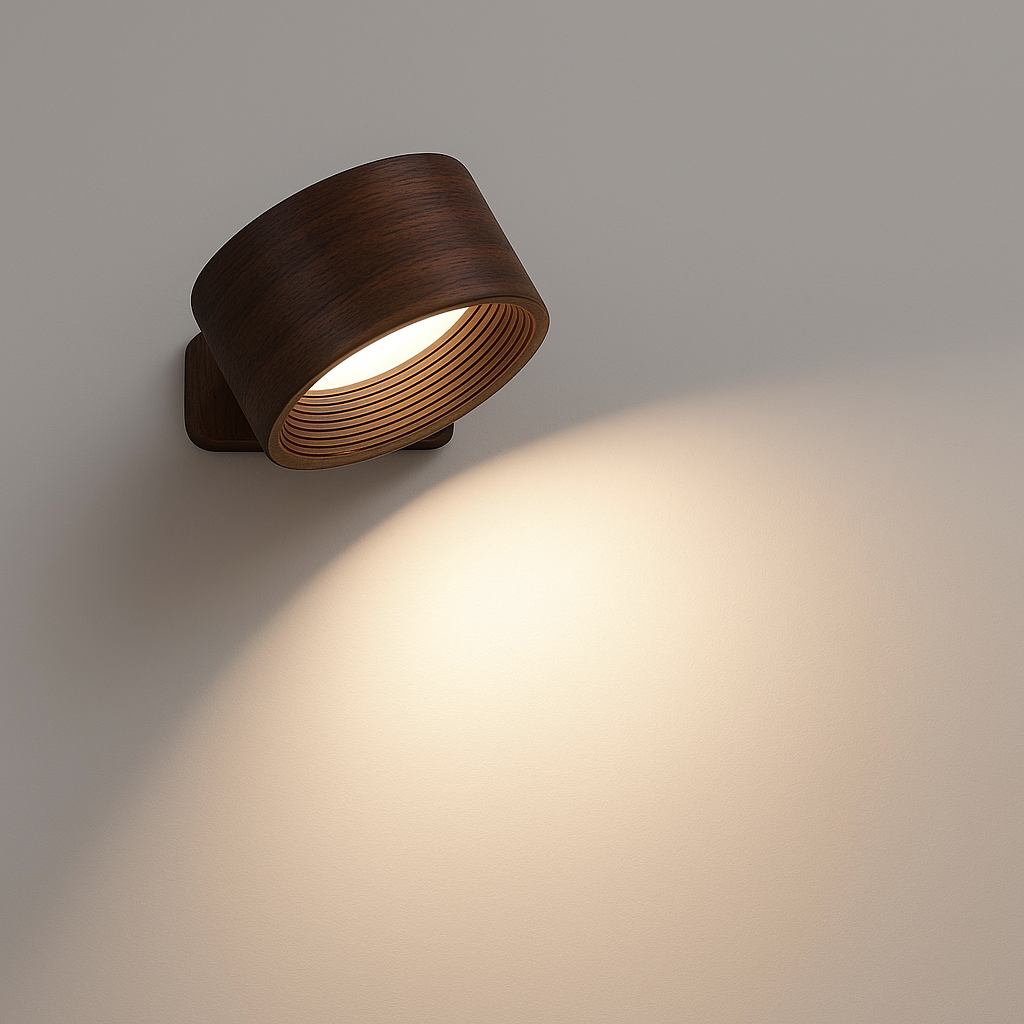 Wireless LED Wall Light with Adjustable 360° Head | Touch-Dimming & 3 Color Options | Rechargeable via USB-C | Magnetic & Cord-Free
