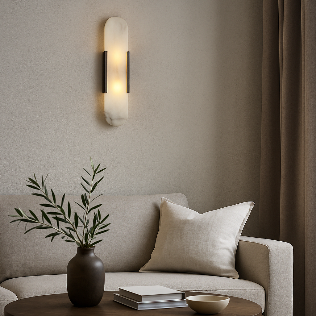 Contemporary Stone Light Wall Sconce – Marble Design