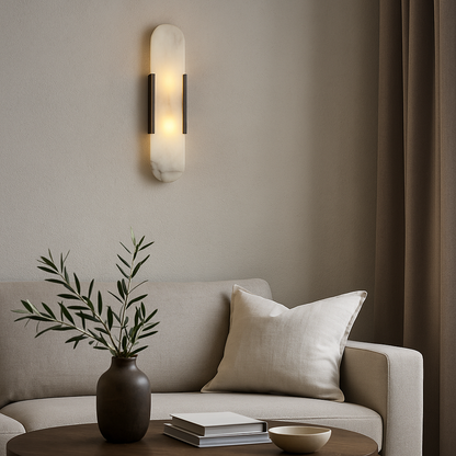Contemporary Stone Light Wall Sconce – Marble Design