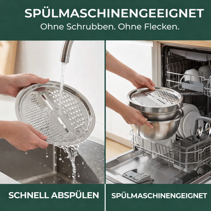 Stainless Steel Mixing Bowl Set with Grater and Sieve - 3 Pieces