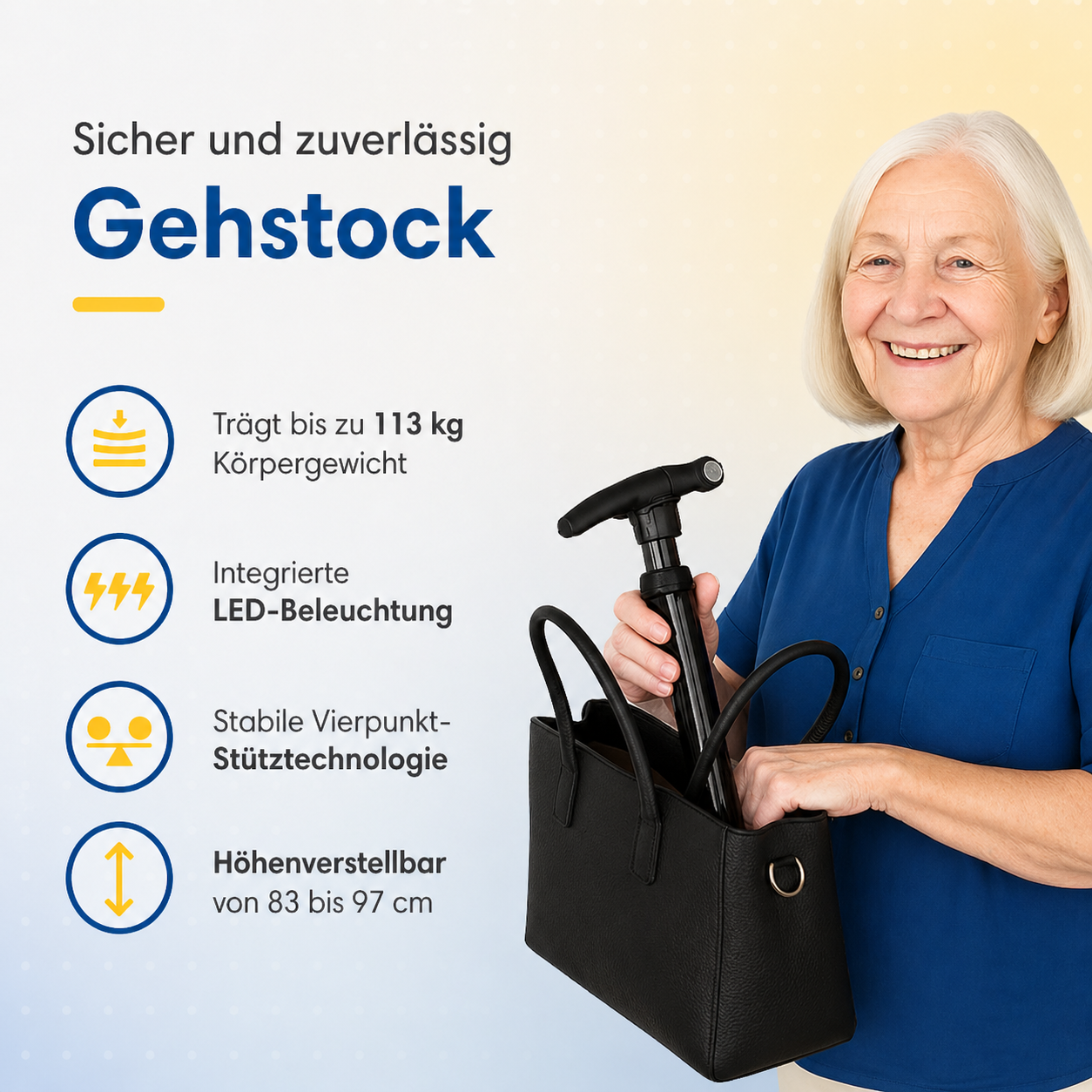 Height-Adjustable Walking Cane