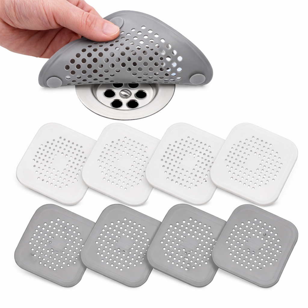 Silicone Drain Protectors - 4 Pack | Hair Catchers with Suction Cups