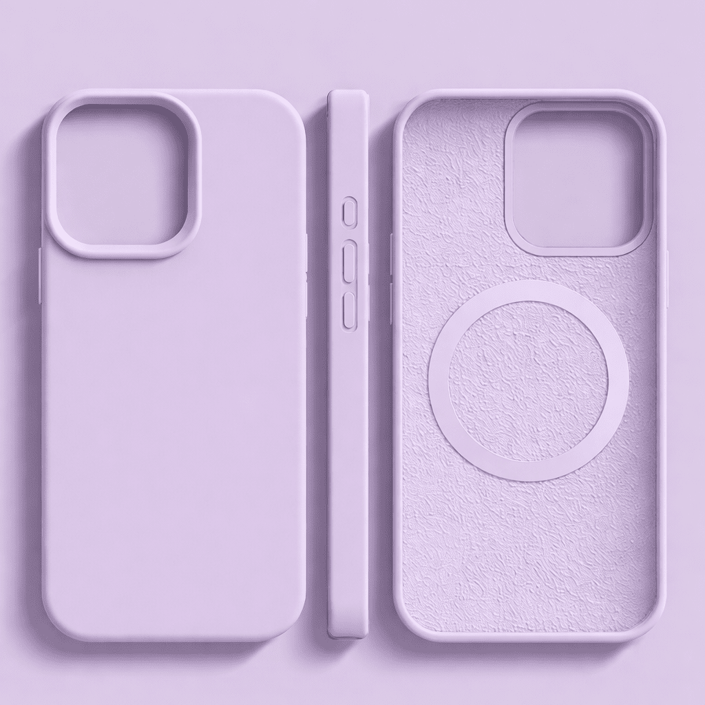Slim Shock-Absorbing Silicone Case for iPhone with Soft-Touch and Microfiber Lining