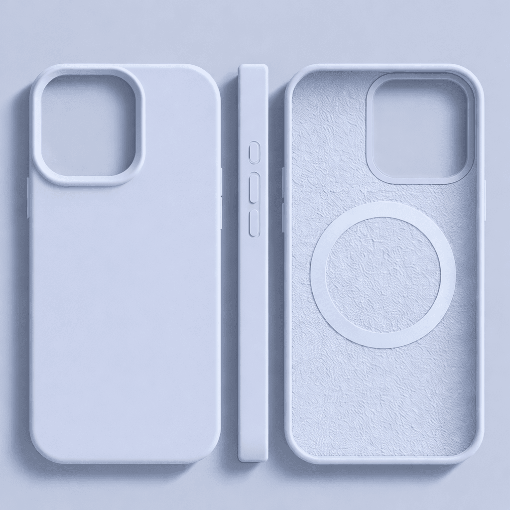 Slim Shock-Absorbing Silicone Case for iPhone with Soft-Touch and Microfiber Lining