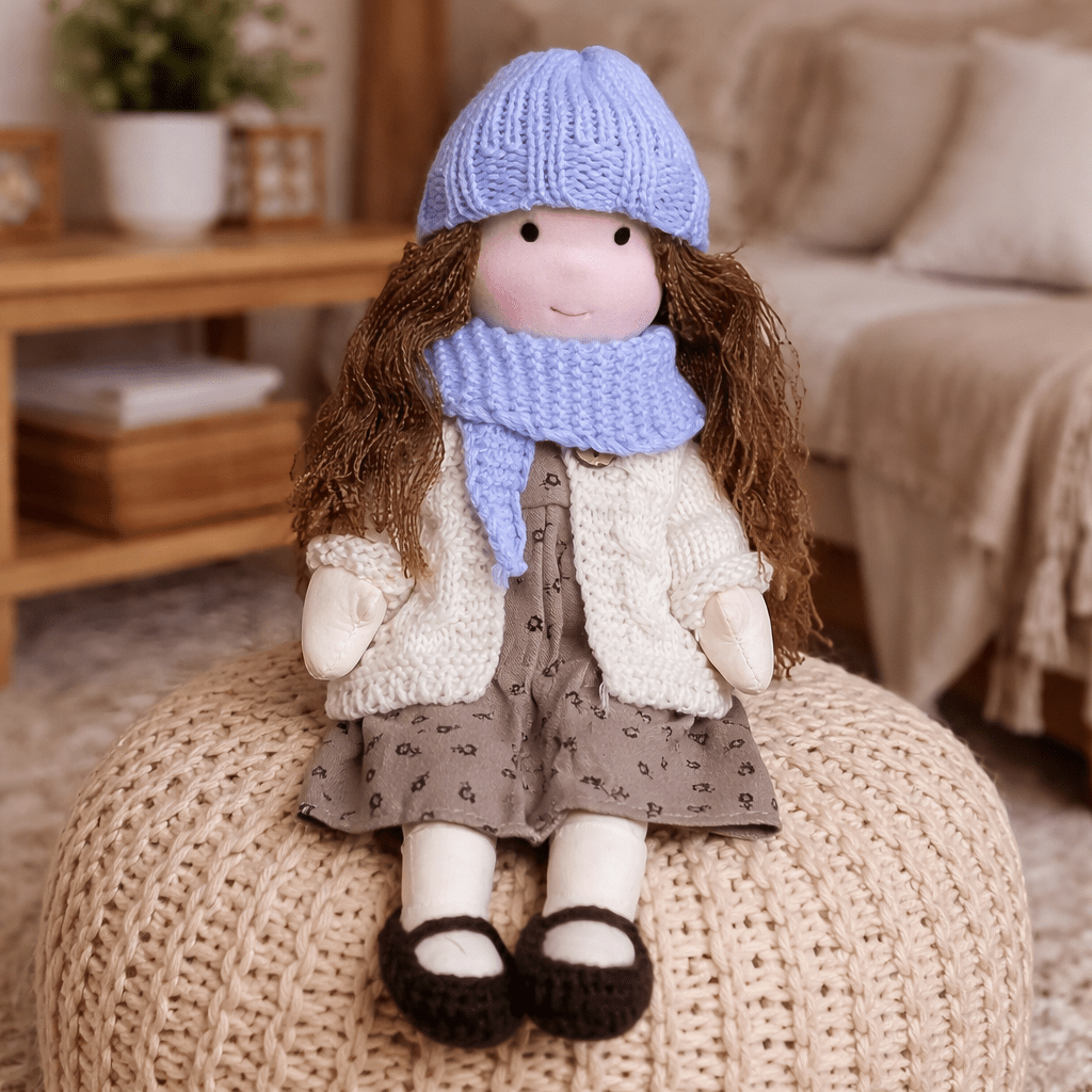 Handmade Waldorf Doll Made of Cotton for Creative Play