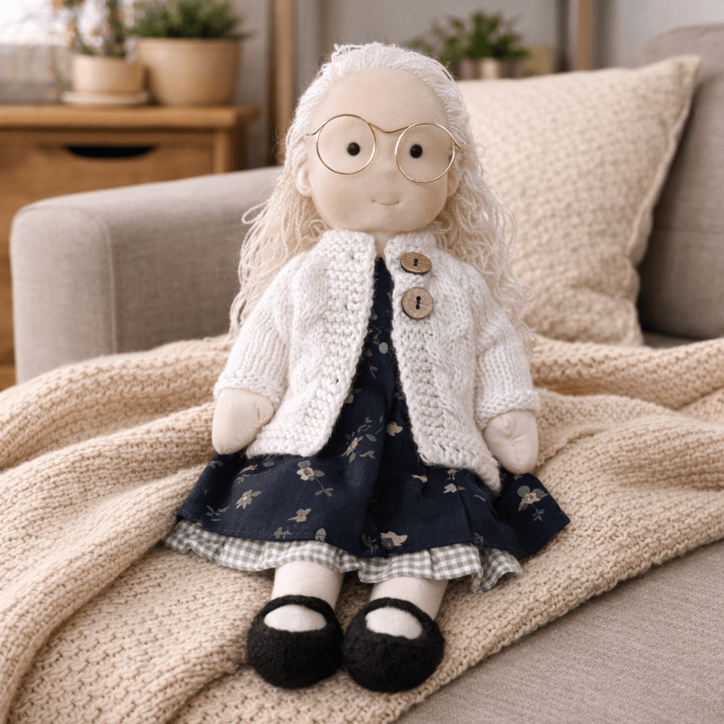 Handmade Waldorf Doll Made of Cotton for Creative Play