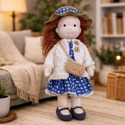 Handmade Waldorf Doll Made of Cotton for Creative Play