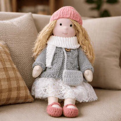 Handmade Waldorf Doll Made of Cotton for Creative Play