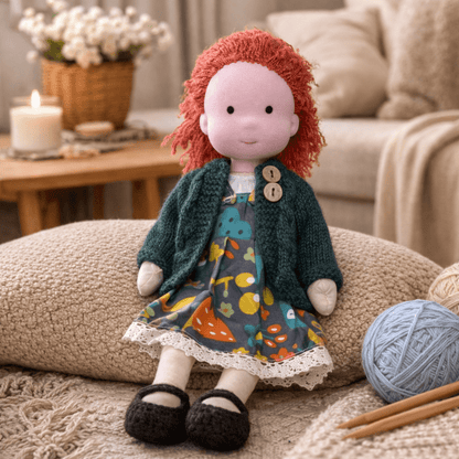 Handmade Waldorf Doll Made of Cotton for Creative Play