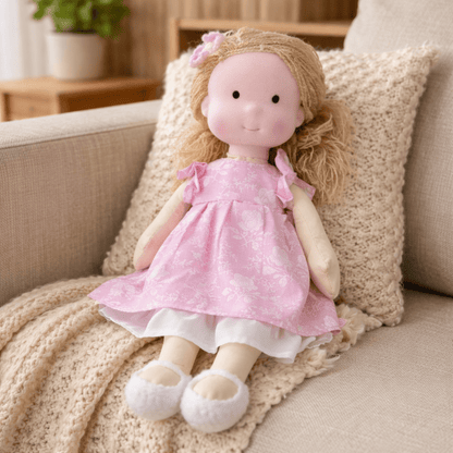 Handmade Waldorf Doll Made of Cotton for Creative Play