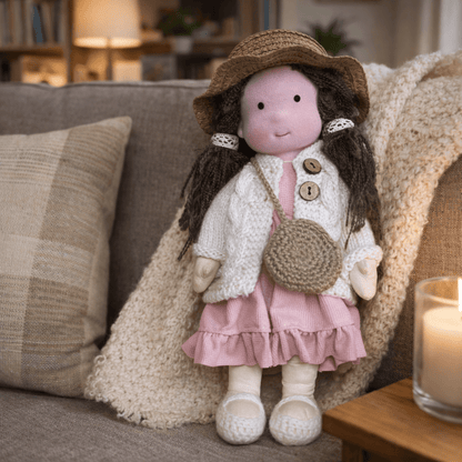 Handmade Waldorf Doll Made of Cotton for Creative Play