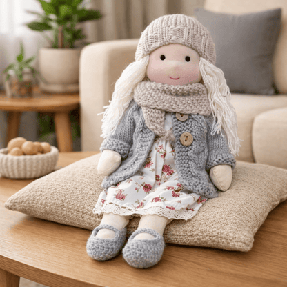 Handmade Waldorf Doll Made of Cotton for Creative Play