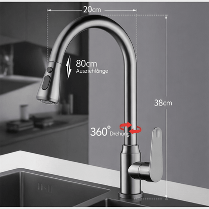 Pull-Down Kitchen Tap for Easy Daily Cleaning