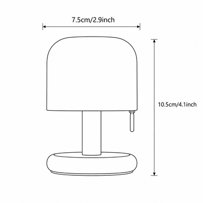 LED Table Lamp in Mushroom Design – Rechargeable via USB