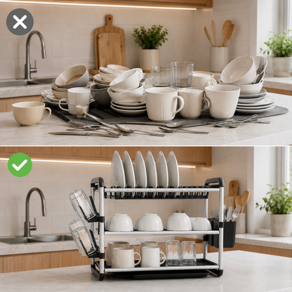 Aluminum 3-Tier Dish Drying Rack