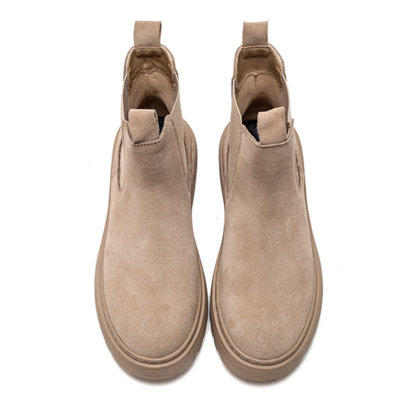 Ankle Chelsea Boots in Cow Suede for Stylish Footwear