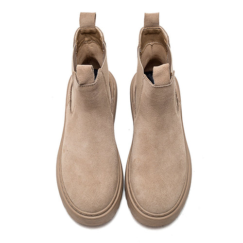 Ankle Chelsea Boots in Cow Suede for Stylish Footwear