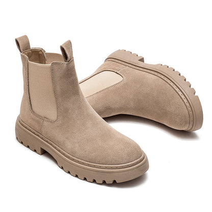 Ankle Chelsea Boots in Cow Suede for Stylish Footwear