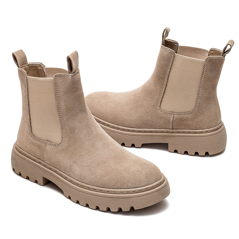 Ankle Chelsea Boots in Cow Suede for Stylish Footwear