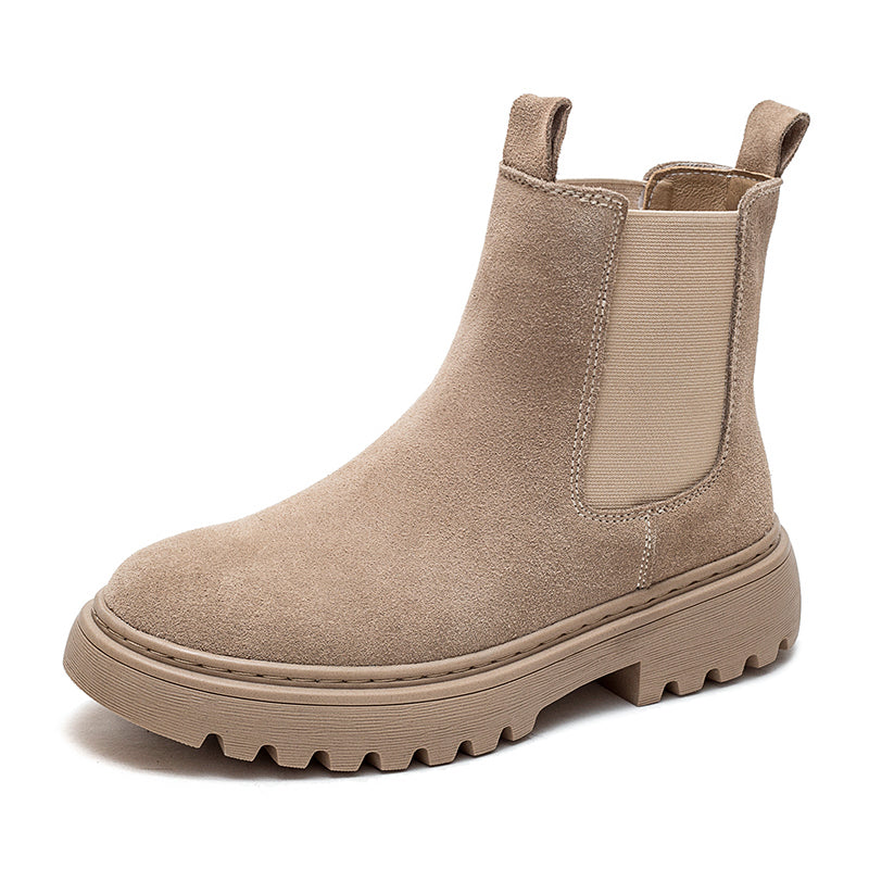 Ankle Chelsea Boots in Cow Suede for Stylish Footwear
