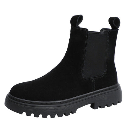 Ankle Chelsea Boots in Cow Suede for Stylish Footwear