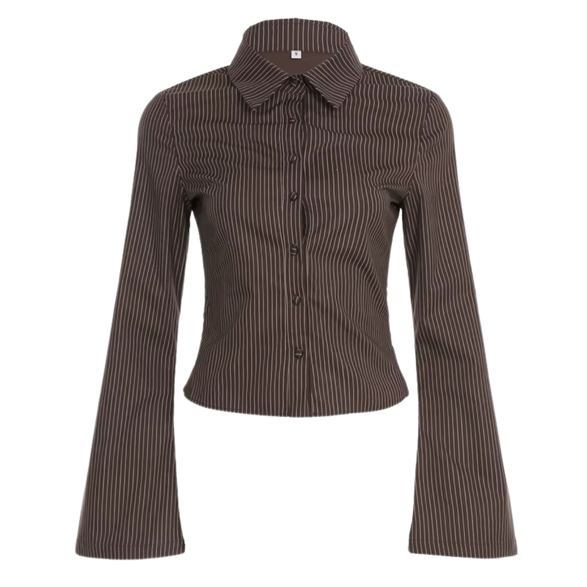 Brown Striped Women's Blouse - Stylish and Chic