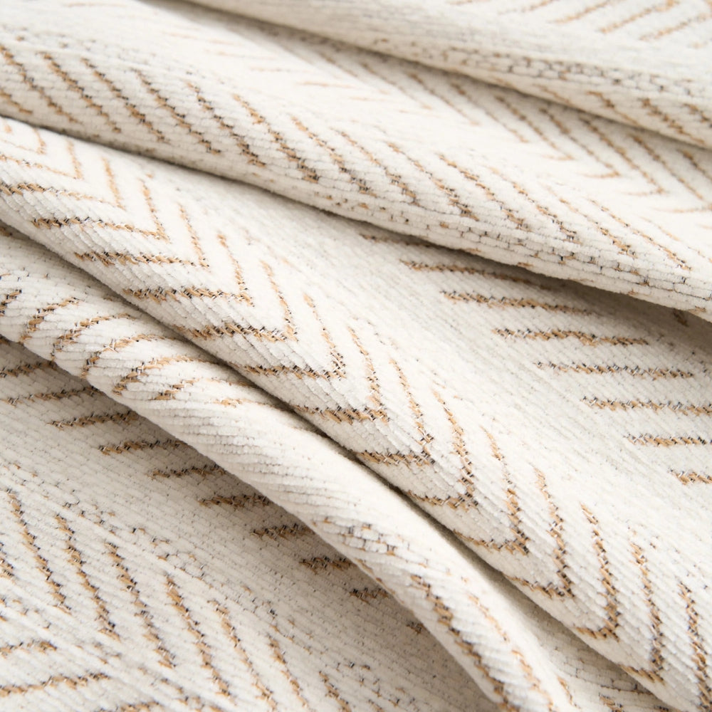 Herringbone Chenille Sofa Cover – Decorative Throw Blanket with Fringe