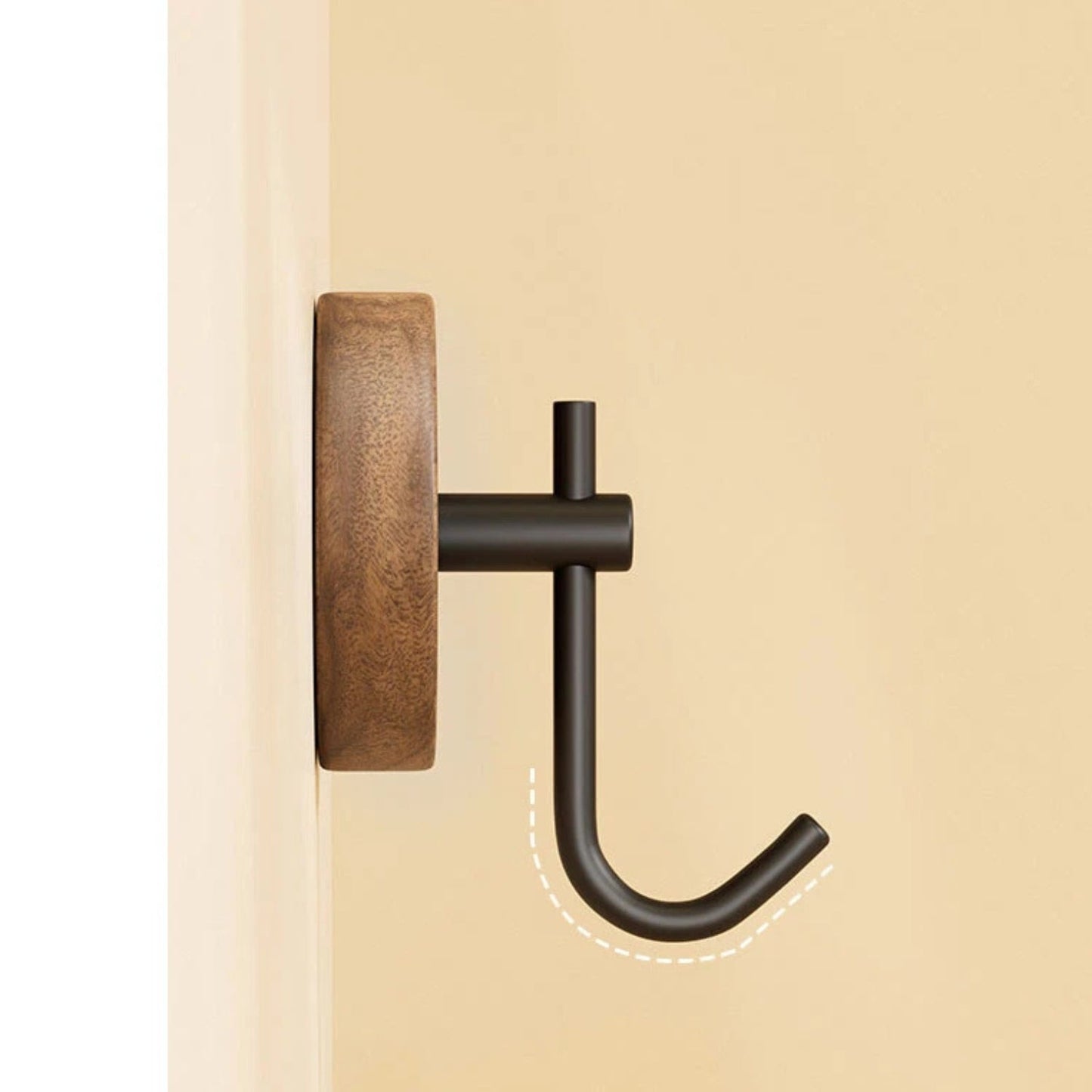 Sleek Adhesive Wooden Wall Hooks for Easy Organization